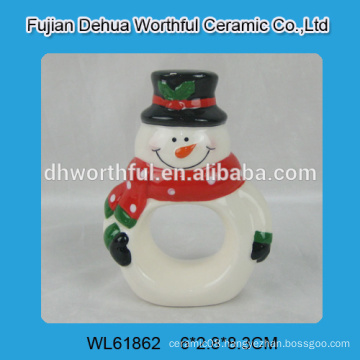 2016 new arrival ceramic snowman napkin rings